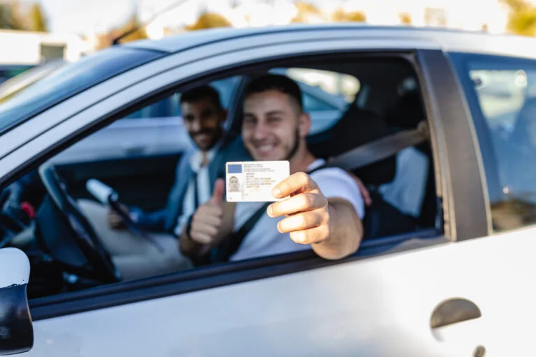 Student is Showing Its Driving License driving school in Gloucester